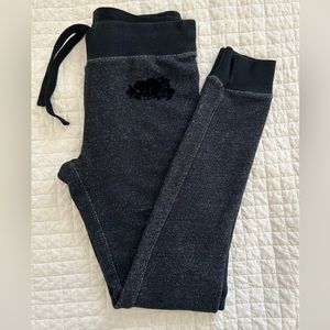 ROOTS. Speckled Black Joggers. Size Small. Excellent Used Condition.